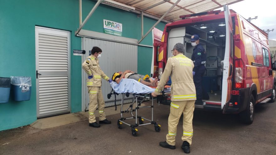Bombeiros atendem vítima atingida por objeto no bairro Pioneiros Catarinenses