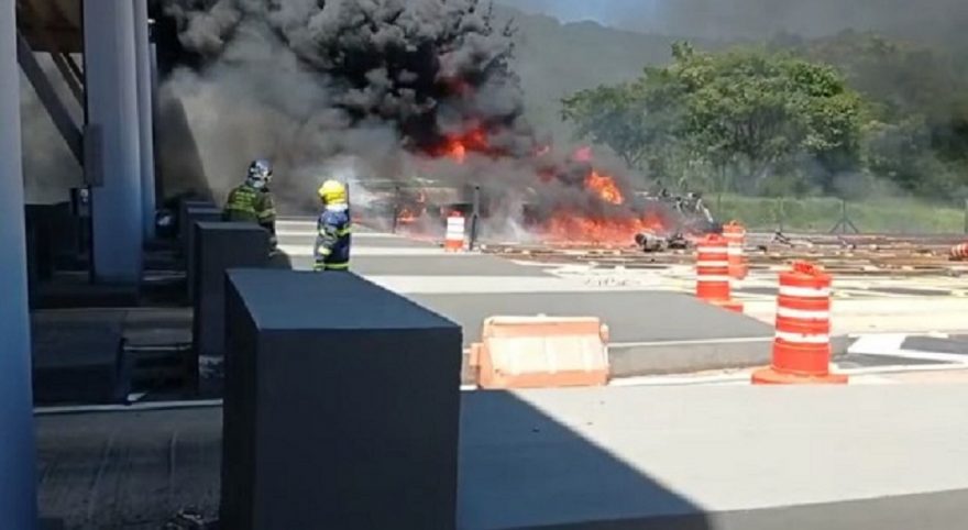 Caminhão com inflamável entra em chamas e condutor morre após gravíssimo acidente na BR-277