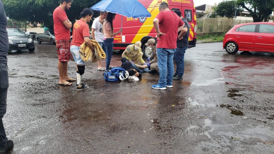Motociclista fica ferido em acidente de trânsito no Cancelli