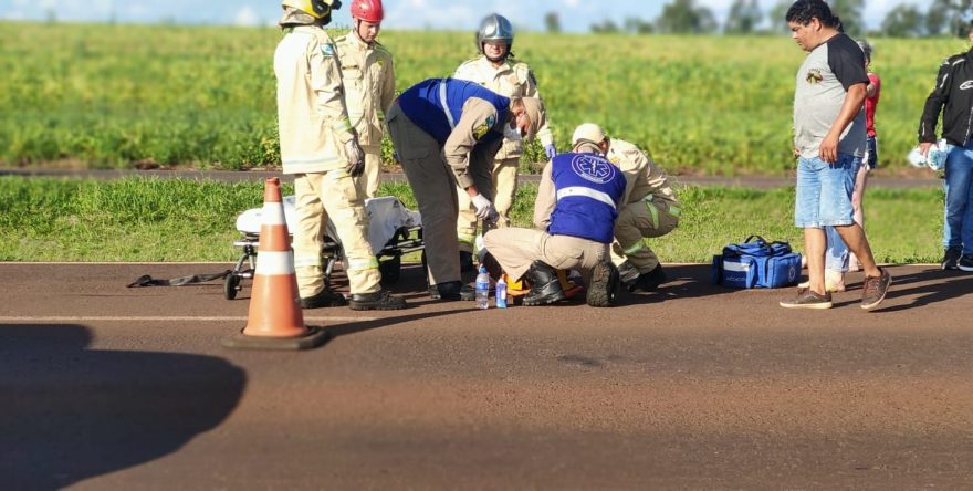 Motociclista fica ferido após sofrer queda na BR-467