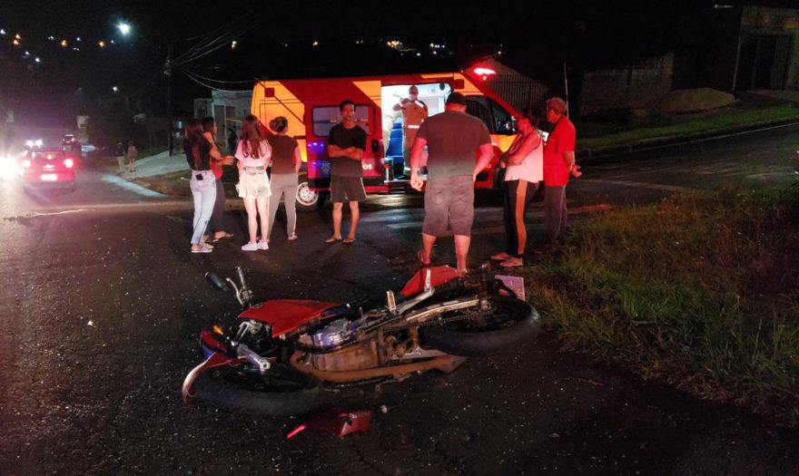 Motociclista fica ferido em acidente no Brasmadeira