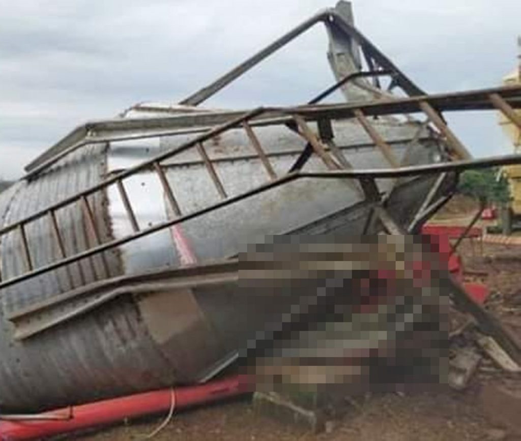 Trabalhador morre após ser atingido por silo em Nova Tebas Trabalhador morre após ser atingido por silo em Nova Tebas