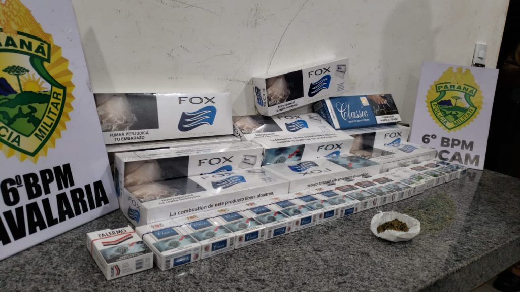 PM apreende cigarros e maconha em loja de bebidas durante operação AIFU