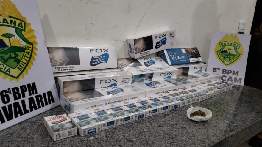 PM apreende cigarros e maconha em loja de bebidas durante operação AIFU