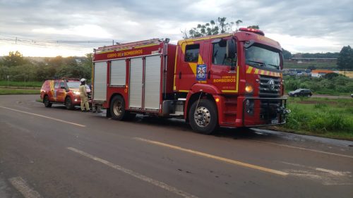 Bombeiros e GM atendem mulher em surto no Viaduto da Rua Olindo Periolo