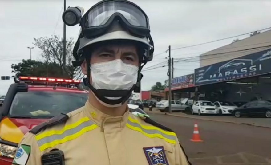 Bombeiros confirmam que motociclista apresentou traumatismo craniano grave após acidente