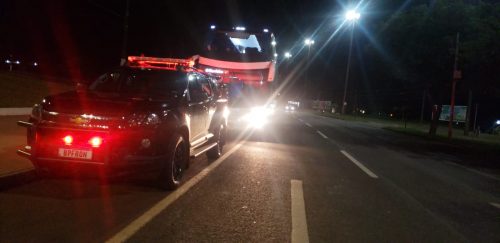 BPFRon realiza fiscalização em ônibus com origem da fronteira em Cascavel