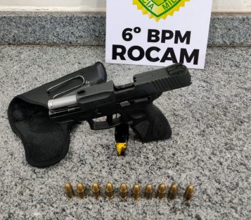 Após abordar ocupantes de Chevette, PM apreende pistola calibre 9mm