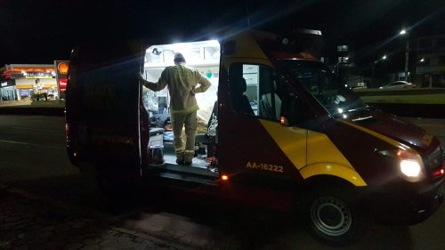 Motociclista desvia de cachorro e sofre queda na Carlos Gomes