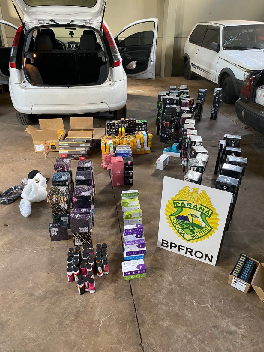 Fiesta carregado com contrabando é apreendido em Ampére