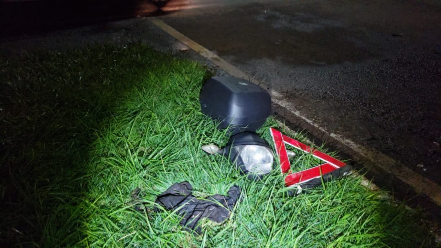 Motociclista fica ferido em acidente na BR-277
