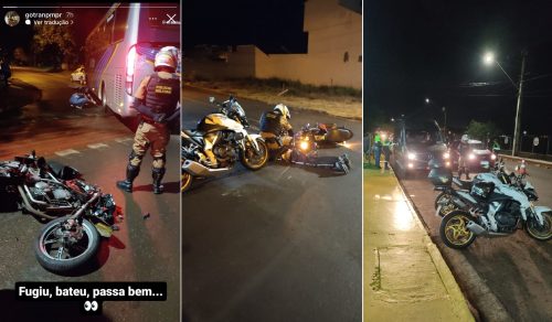 “Fugiu, bateu, passa bem”, motociclista se envolve em acidente ao fugir da PM