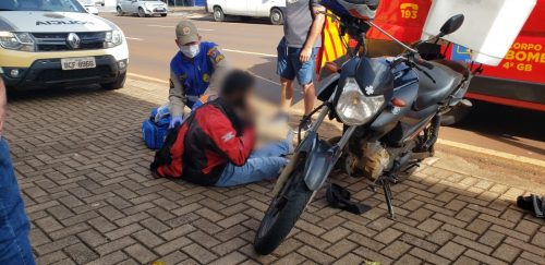 Motociclista fica ferido em acidente de trânsito na rua Erechim