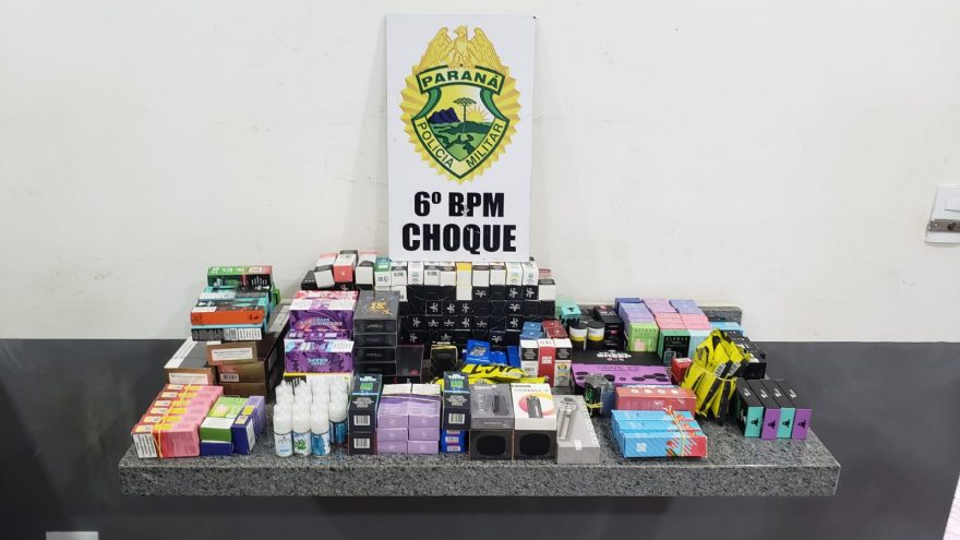 Após fiscalização, Pelotão de Choque realiza apreensão de carga de cigarros eletrônicos