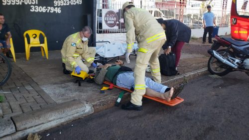 Motociclista fica ferido em acidente de trânsito na Av. Carlos Gomes