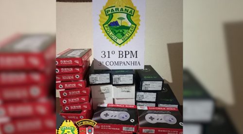 Produtos eletrônicos de descaminho são apreendidos em ônibus de linha em Corbélia
