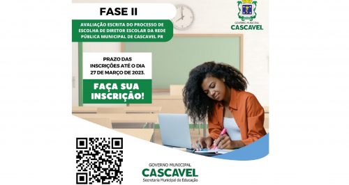 Fase II do Processo de Escolha de Diretor Escolar está com inscrições abertas até 27 de março