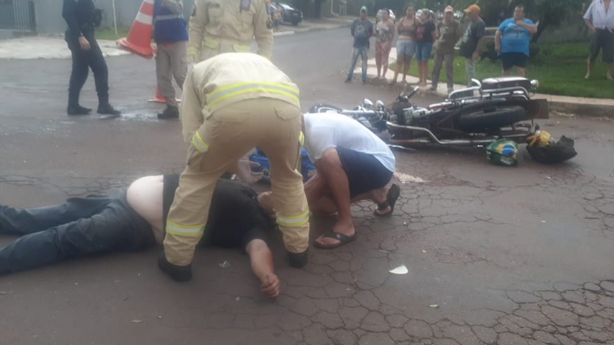 Motociclista fica ferido em acidente de trânsito na Rua Altemar Dutra