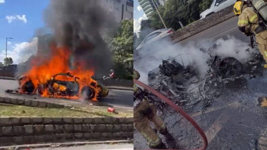 Vídeo: Lamborghini é destruída em incêndio