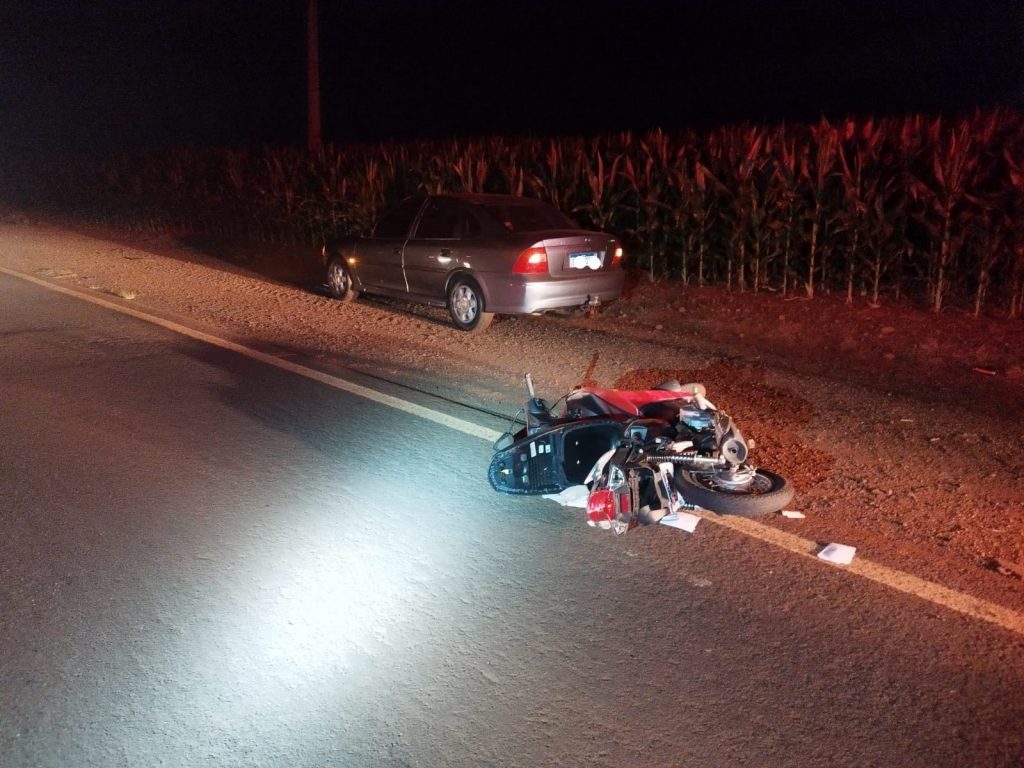 Vereador de Santa Helena fica gravemente ferido em acidente entre carro e moto na PR-488