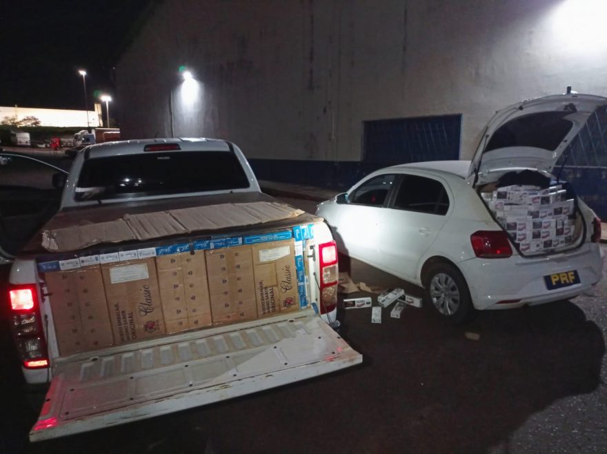PRF apreende três veículos carregados com cigarros em Toledo