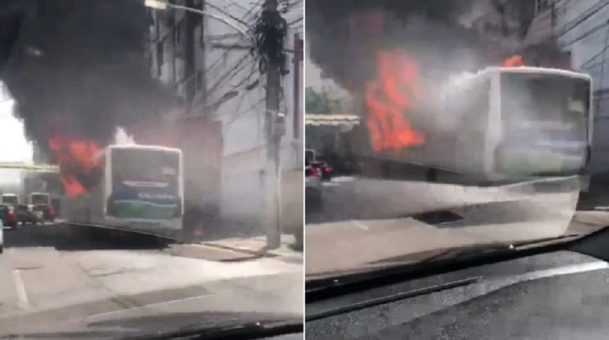 Urgente: Homem joga gasolina e ateia fogo em passageiros de ônibus