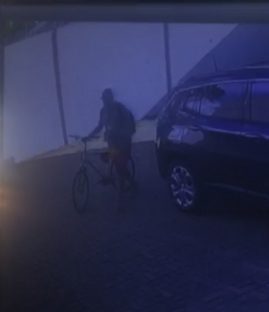 Imagens mostram furto de bicicleta no Centro