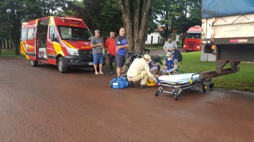 Motociclista fica ferido em acidente no Bairro Canadá, em Cascavel