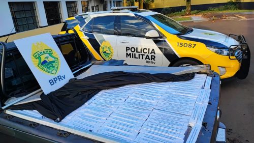 BPRv apreende veículo carregado com cigarros contrabandeados; dois foram detidos