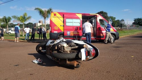 Motociclista fica ferido em acidente no Santa Cruz