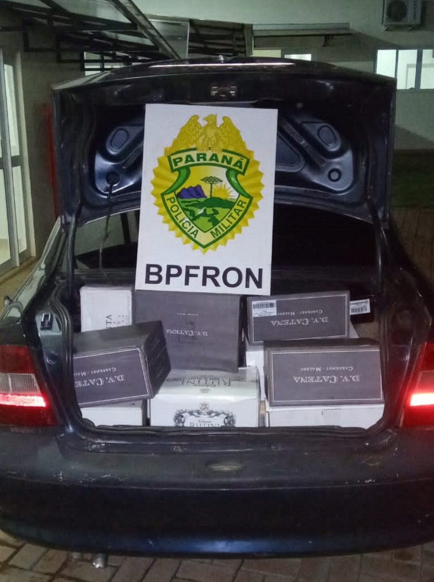 Veículo carregado com vinhos contrabandeados é apreendido no Sudoeste