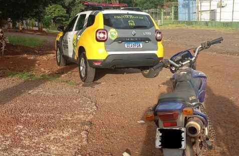 Polícia Militar recupera motocicleta furtada