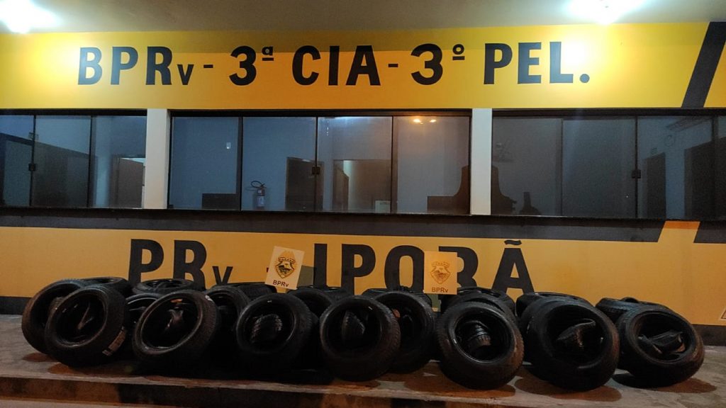 BPRv apreende 150 pneus contrabandeados em Iporã
