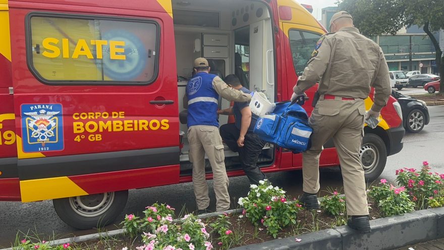 Motociclista fica ferido em acidente de trânsito no Centro