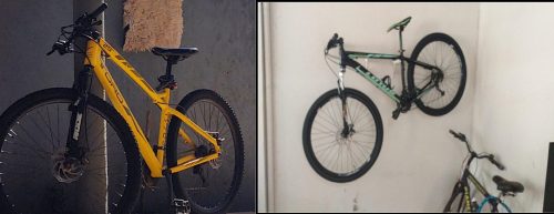 Duas bicicletas, uma verde e outra amarela, foram furtadas no Coqueiral