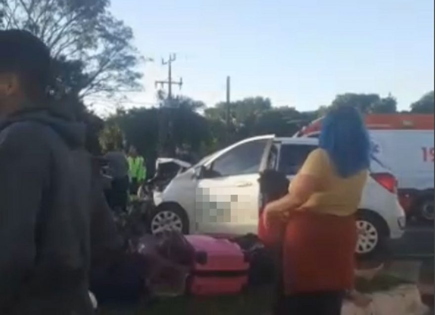Imagens feitas por internauta mostram vítimas logo após acidente na BR-277 em Santa Tereza