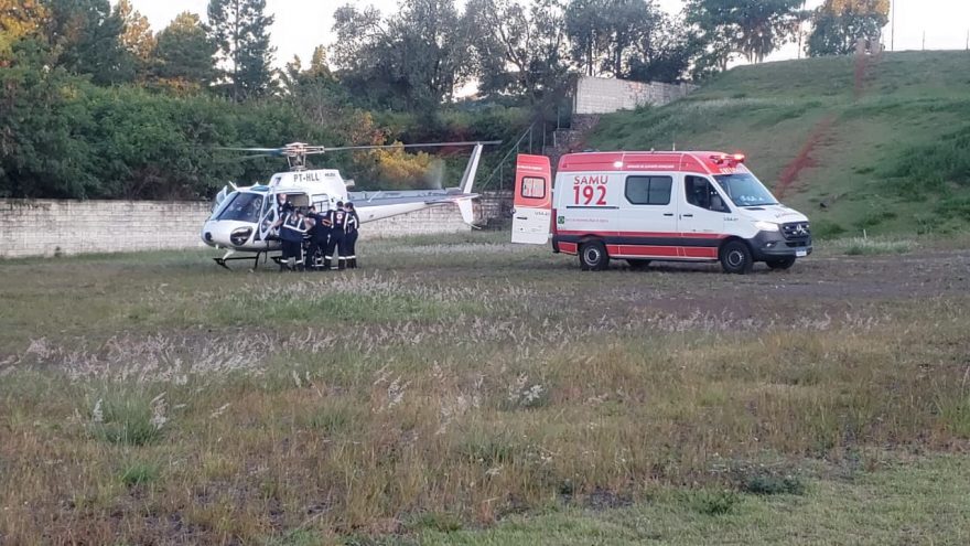 Paciente de Toledo é transferido de helicóptero ao HU em Cascavel