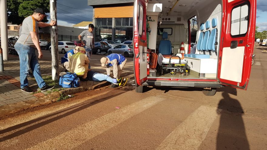 Motociclista fica ferido em acidente no Bairro São Cristóvão