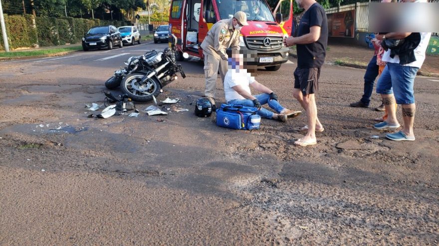 Motociclista fica ferido em acidente de trânsito no Cancelli