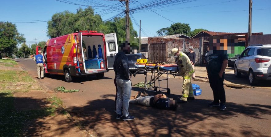 Ciclista fica ferido em colisão com Ecosport no Bairro Neva