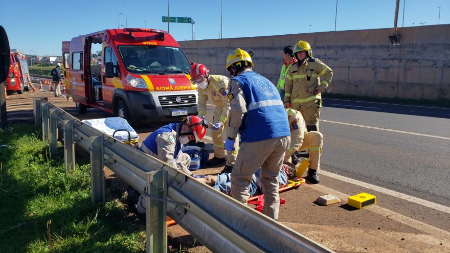 Acidente na BR-277 deixa ciclista idoso em estado grave