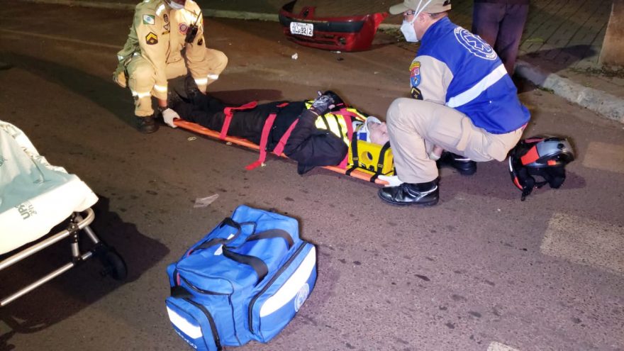 Motociclista fica ferido em acidente no Cascavel Velho