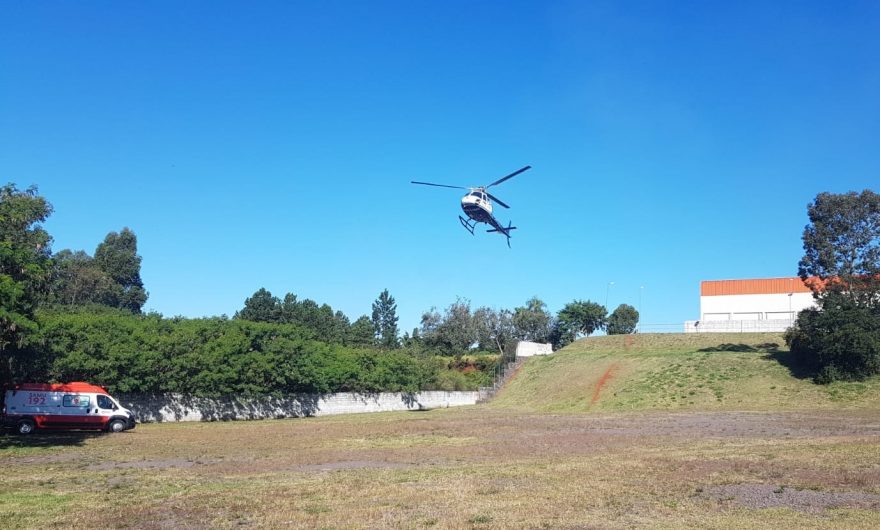 Homem sofre Infarto Agudo no Miocárdio e é transferido de helicóptero para Cascavel