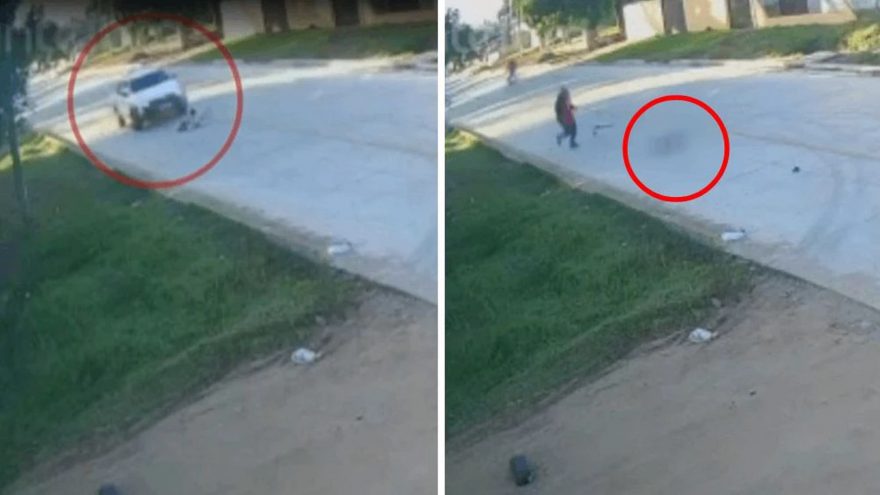 Bebê de um ano engatinha até a rua e é atropelado por veículo; veja vídeo