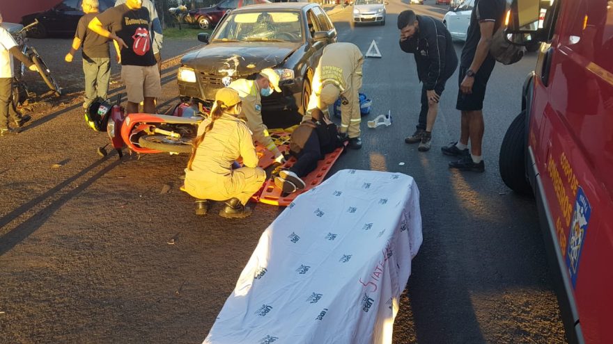 Mulher fica ferida em acidente de trânsito no São Cristóvão