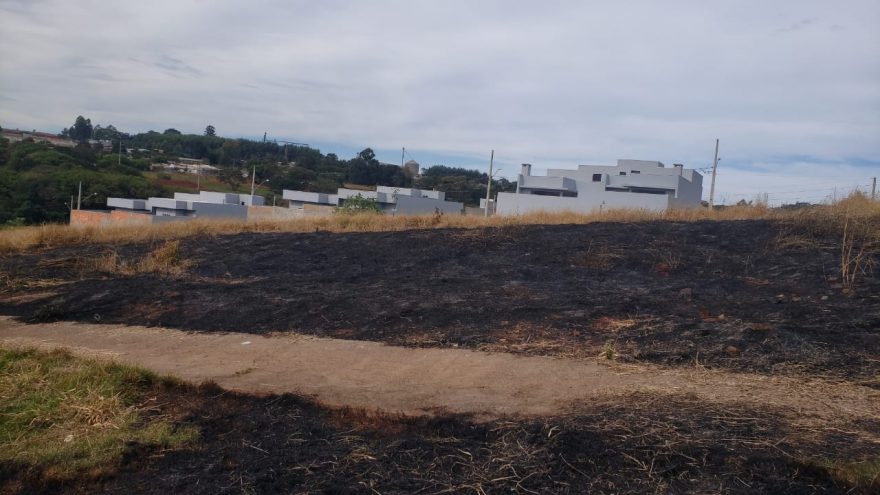 Grande área de vegetação é tomada por incêndio no Bairro Morumbi