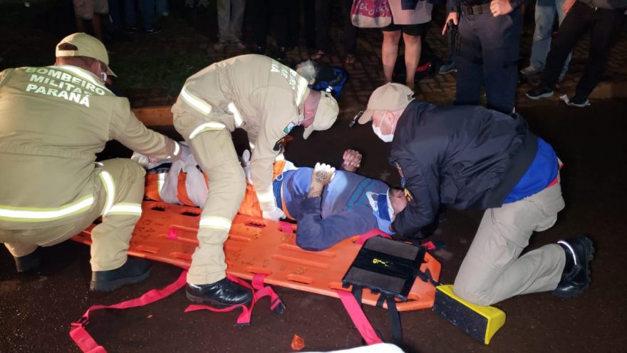 Motociclista fica gravemente ferido em acidente no Cascavel Velho