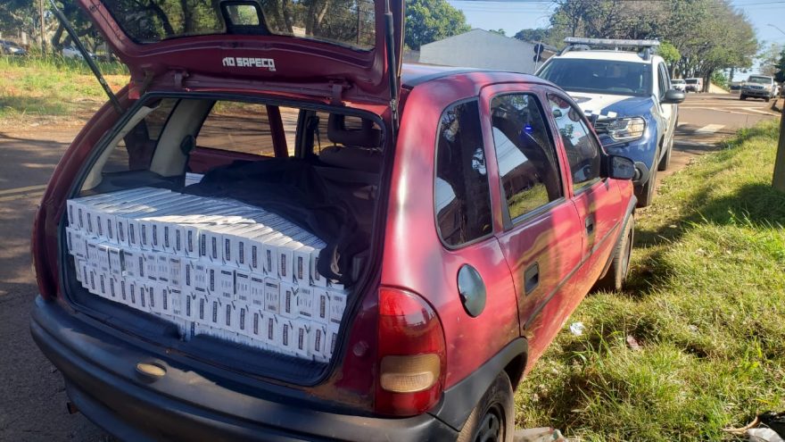 Carro completamente carregado de cigarros é apreendido pela Guarda Municipal de Cascavel