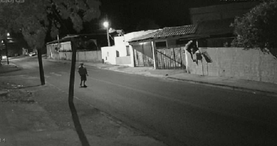 Câmera registra ladrão pulando o muro de residência no Interlagos
