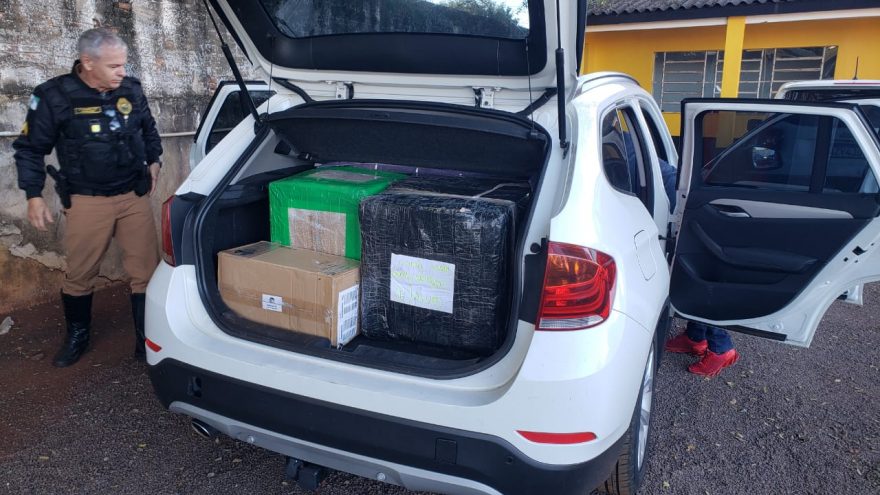 Tio é detido com a BMW da sobrinha, contrabandeando grande quantidade de celulares do Paraguai